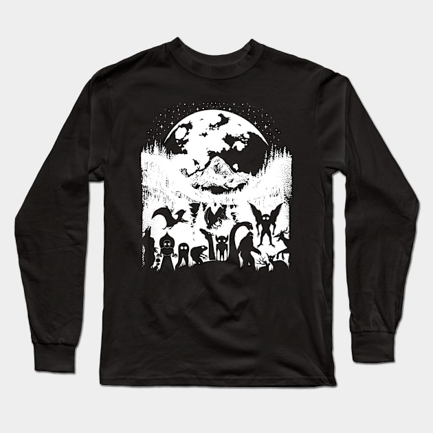 Cryptid Creatures Long Sleeve T-Shirt by Tesszero